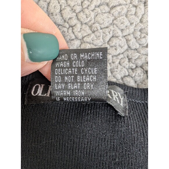 Oliver Perry Silk Blend Cardigan Red Black Stripe Size Large Button Up Long Slv - Picture 5 of 7